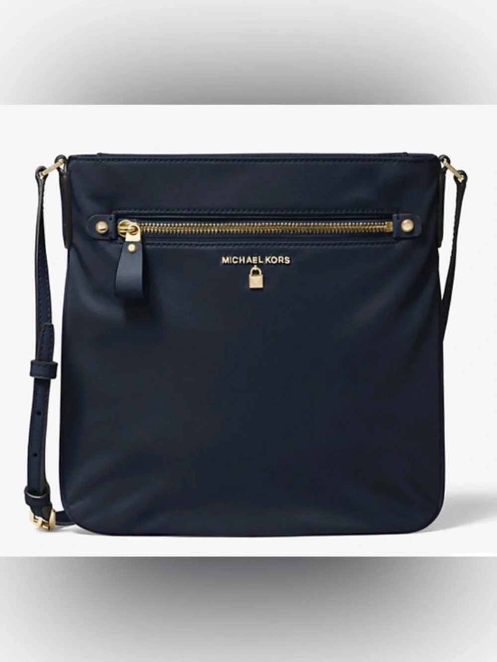 Michael Kors Navy Crossbody with Gold Accents